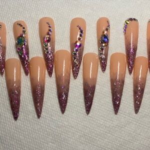 Luxury Custom Press-On Gel Nails 3XL STILETTO